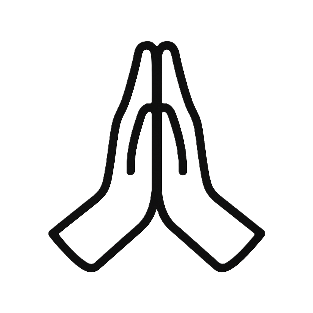 Due mani che si avvicinano in segno di preghiera per esprimere gratitudine